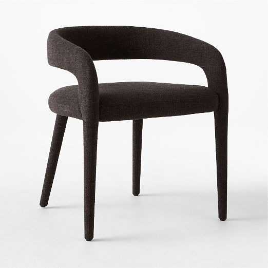 Lisette Charcoal Performance Fabric Dining Armchair