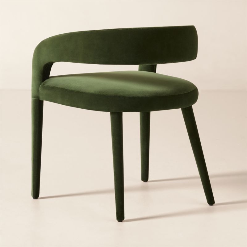 Lisette Forest Green Velvet Dining Armchair - image 3 of 5