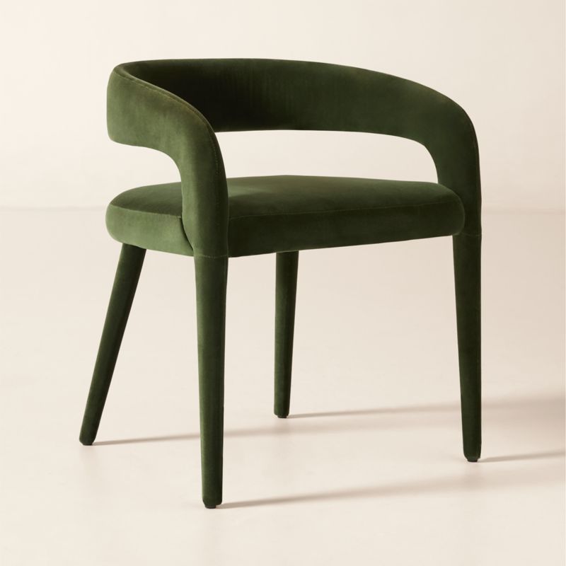 Lisette Forest Green Velvet Dining Armchair - image 1 of 5