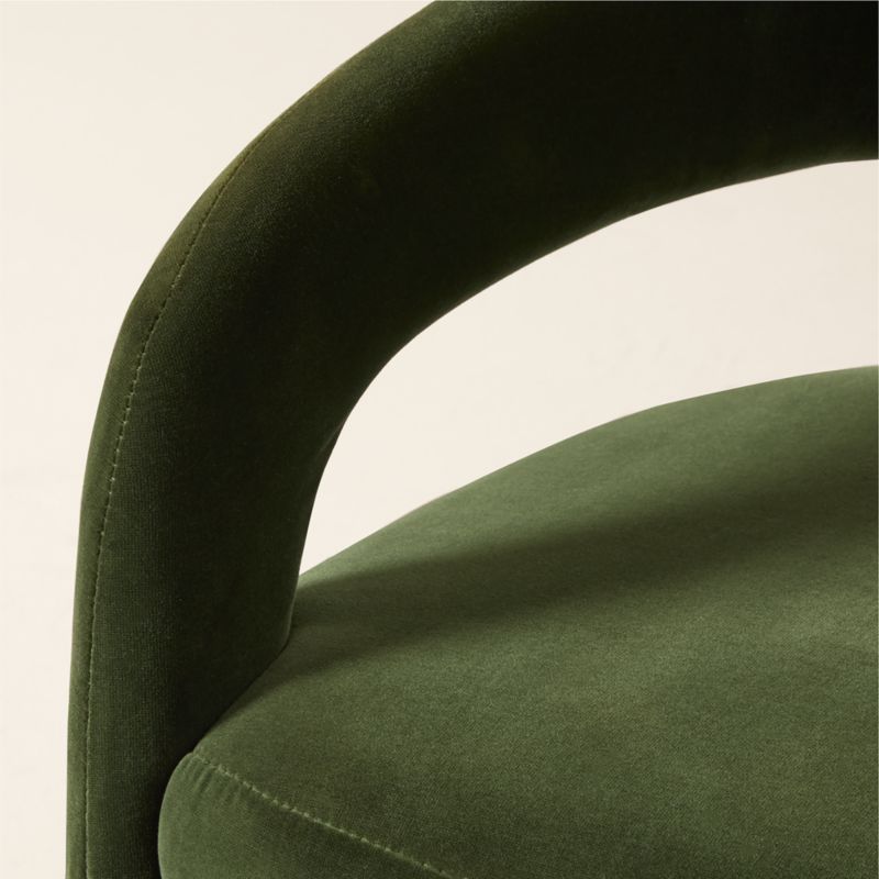 Lisette Forest Green Velvet Dining Armchair - image 4 of 5