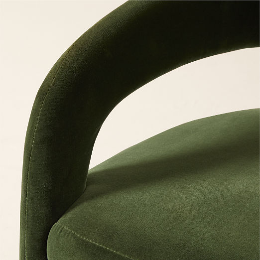 Lisette Forest Green Velvet Dining Armchair Set of 4