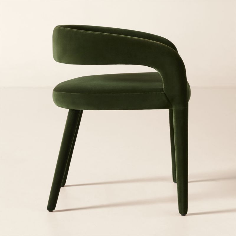 Lisette Forest Green Velvet Dining Armchair - image 2 of 5