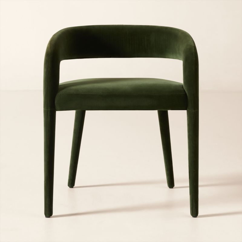 Lisette Forest Green Velvet Dining Armchair - image 0 of 5