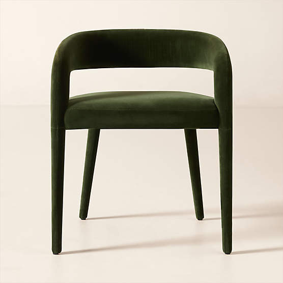 Lisette Forest Green Velvet Dining Armchair