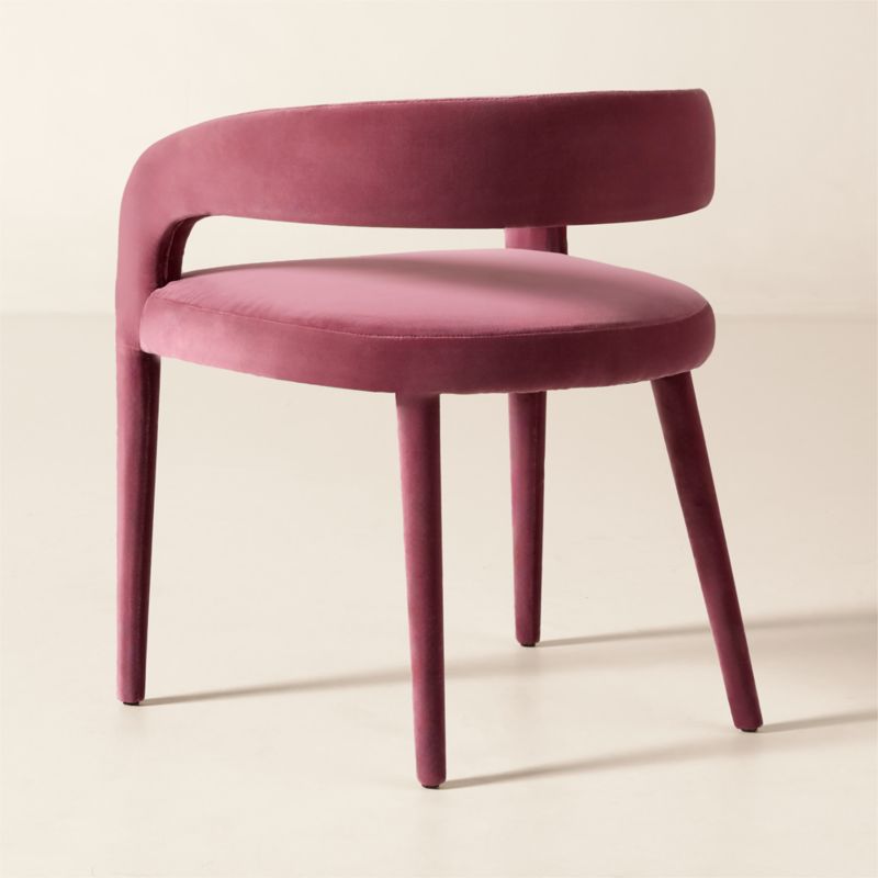 Lisette Rose Velvet Dining Armchair - image 3 of 5