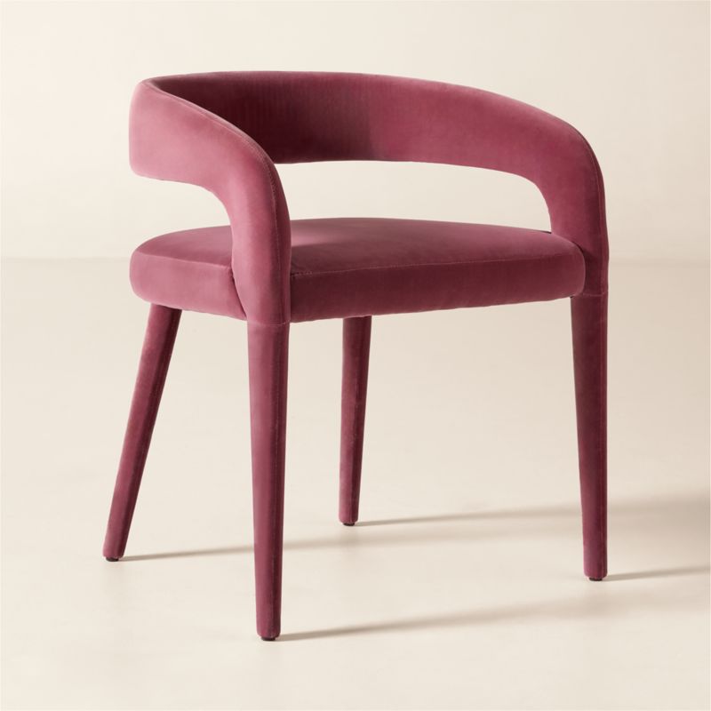 Lisette Rose Velvet Dining Armchair - image 1 of 5