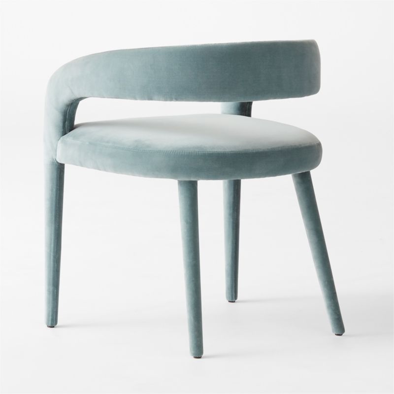Lisette Light Blue Velvet Dining Armchair