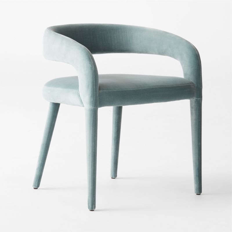 Lisette Light Blue Velvet Dining Armchair Set of 4