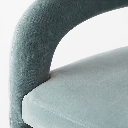 Lisette Light Blue Velvet Dining Armchair