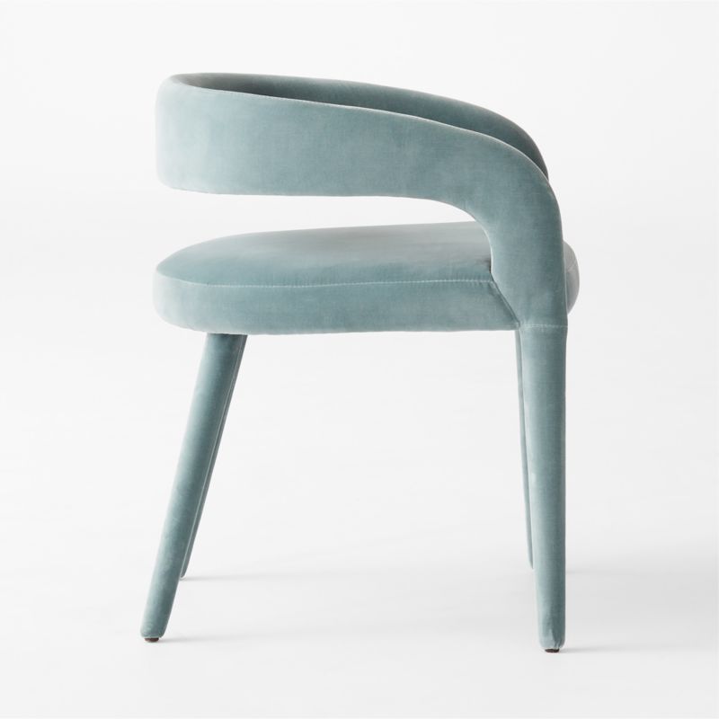 Lisette Light Blue Velvet Dining Armchair