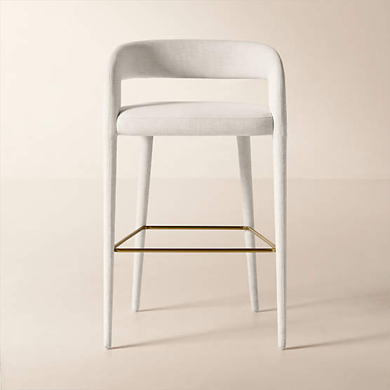 Lisette White Performance Fabric Bar Stool
