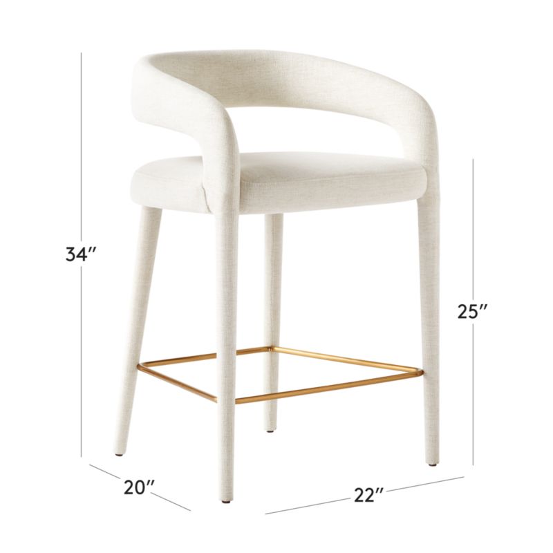 View Lisette White Performance Fabric Counter Stool - image 3 of 9