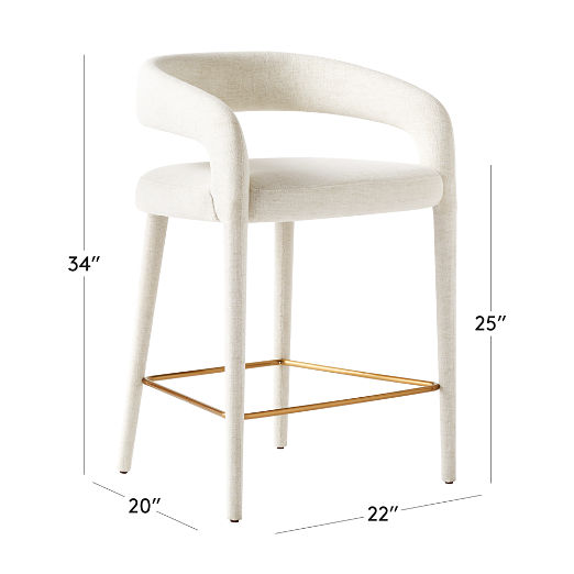 Lisette White Performance Fabric Counter Stools Set of 2