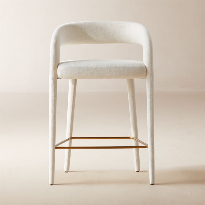 Lisette White Performance Fabric Counter Stool - image 0 of 9