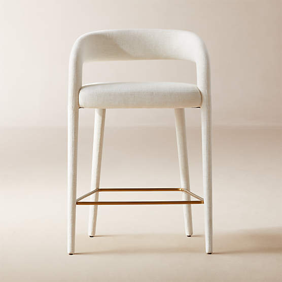 Lisette White Performance Fabric Counter Stool