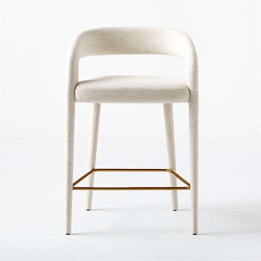 Lisette White Performance Fabric Counter Stool