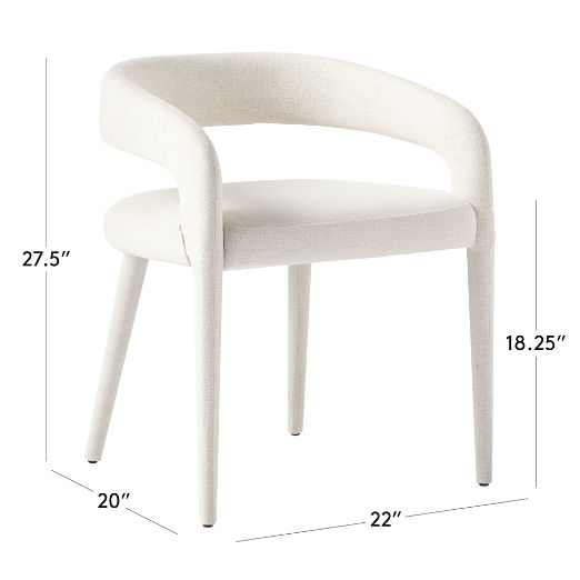 Lisette White Performance Fabric Dining Armchair