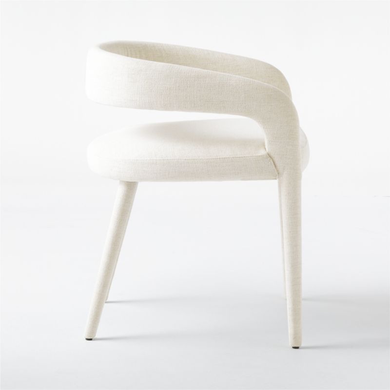 Lisette White Performance Fabric Dining Armchair