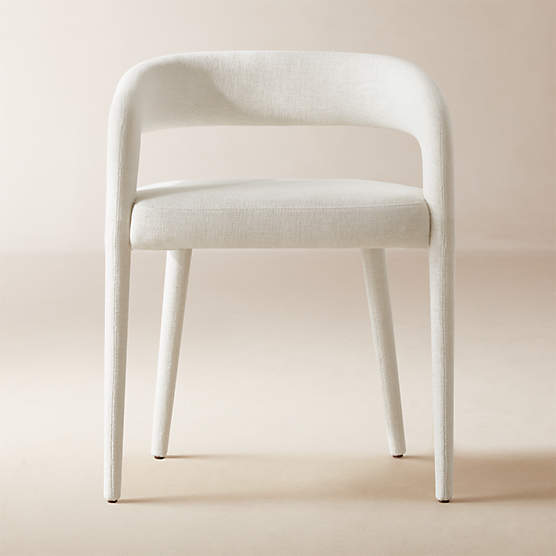 Lisette White Performance Fabric Dining Armchair