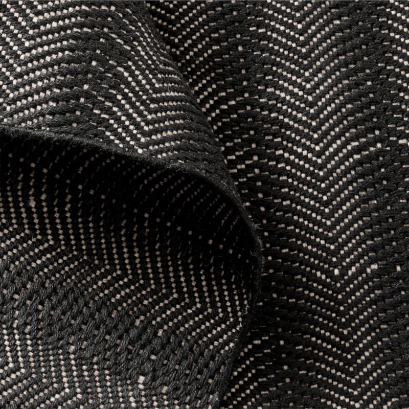 Litus Handwoven Black Herringbone and Natural Indoor/Outdoor Performance Area Rug 8'x10' - image 4 of 5