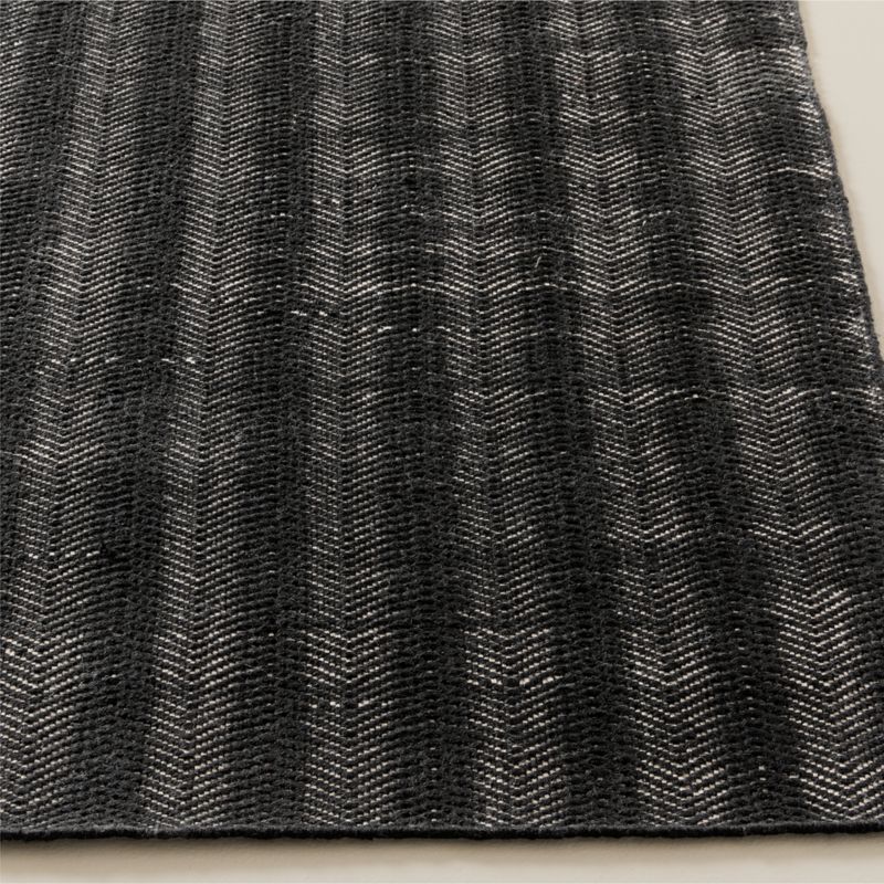 Litus Handwoven Black Herringbone and Natural Indoor/Outdoor Performance Area Rug 8'x10' - image 3 of 5