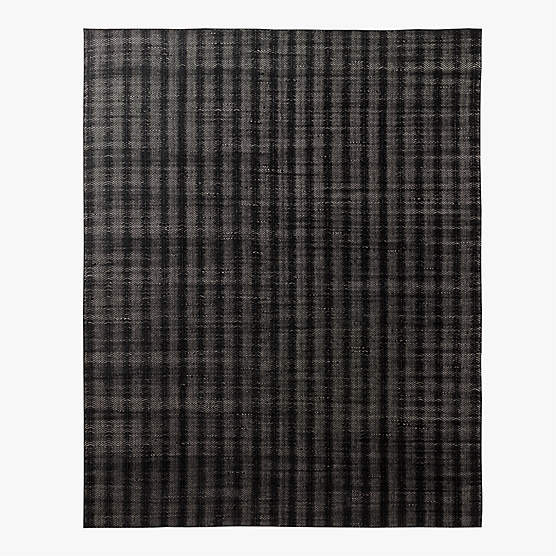 Litus Handwoven Black Herringbone and Natural Indoor/Outdoor Performance Area Rug 10'x14'