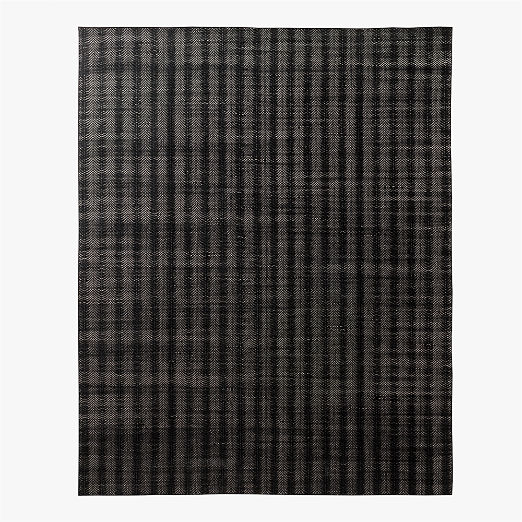 Litus Handwoven Black Herringbone and Natural Indoor/Outdoor Performance Area Rug 8'x10'