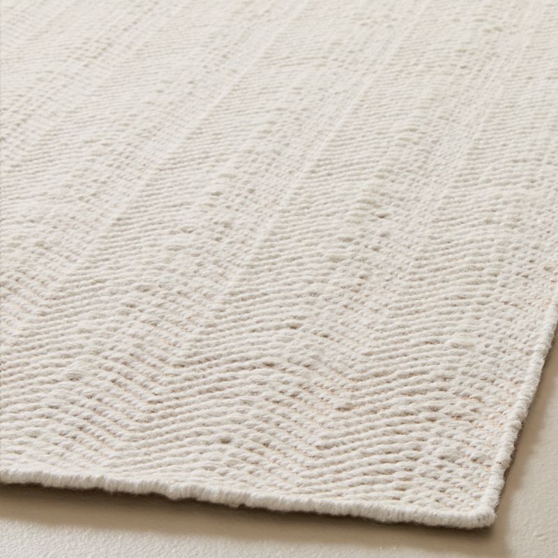 Litus Handwoven White Herringbone and Sand Indoor/Outdoor Performance Area Rug 8'x10' - image 2 of 6
