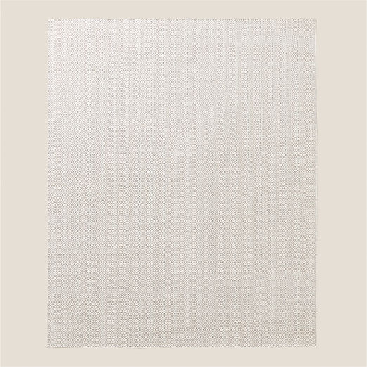 Litus Handwoven White Herringbone and Sand Indoor/Outdoor Performance Area Rug 10'x14'
