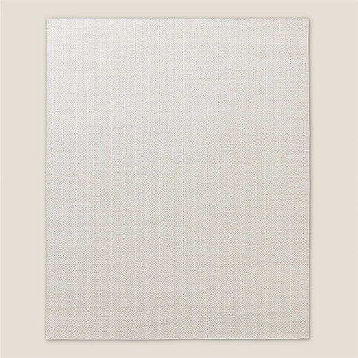 Litus Handwoven White Herringbone and Sand Indoor/Outdoor Performance Area Rug