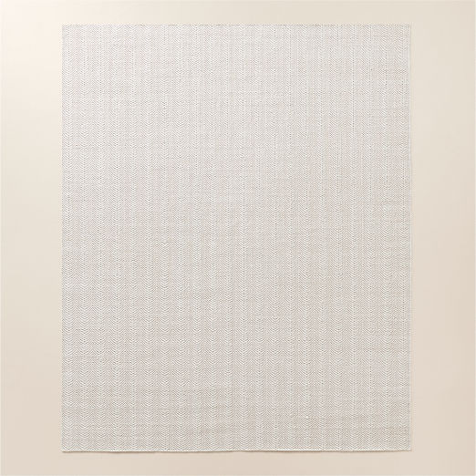Litus Handwoven White Herringbone and Sand Indoor/Outdoor Performance Area Rug