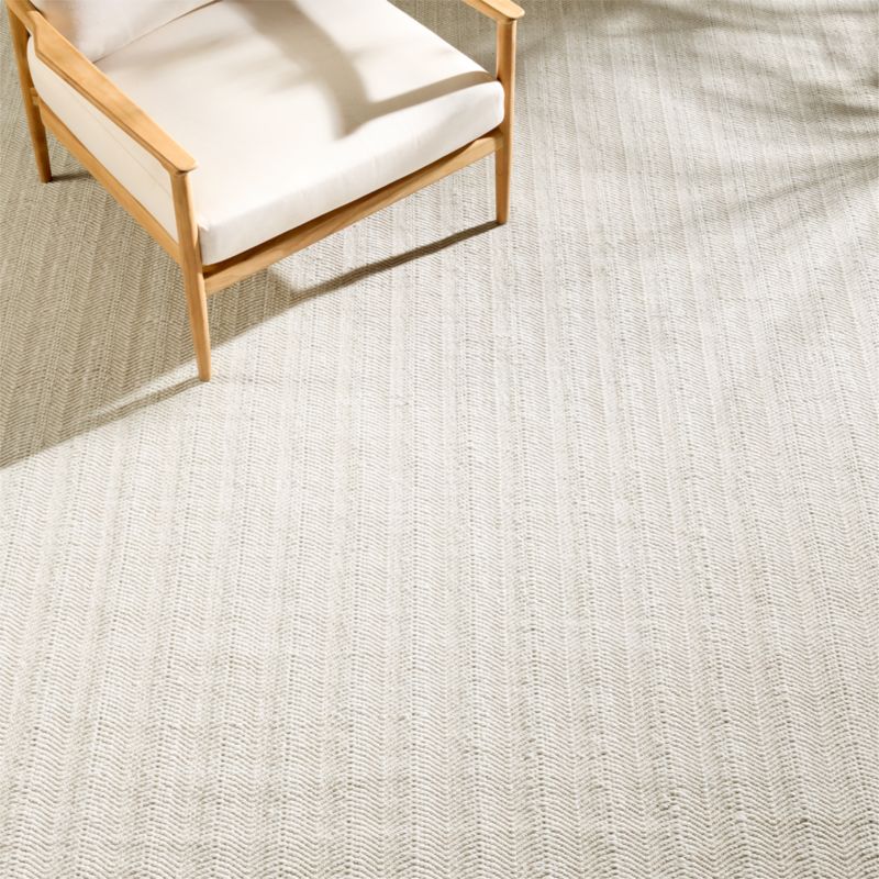 Litus Handwoven White Herringbone and Sand Indoor/Outdoor Performance Area Rug 8'x10' - image 3 of 6