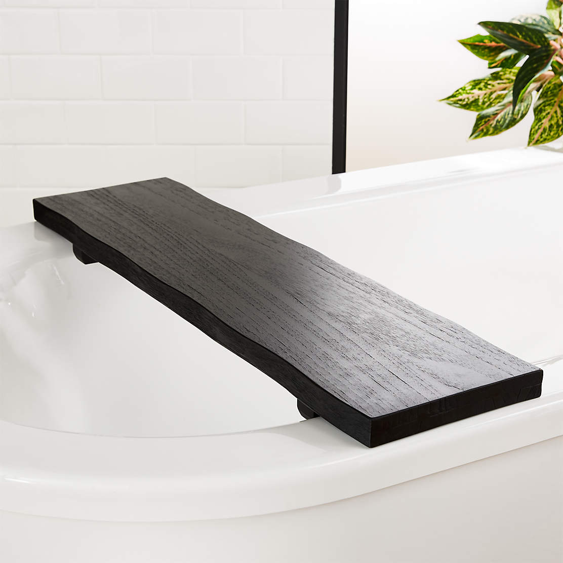 Nexus Black Marble Bath Caddy + Reviews CB2 Canada