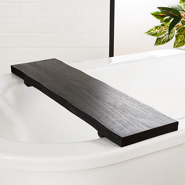 Live Edge Charred Teak Bath Caddy Reviews CB2