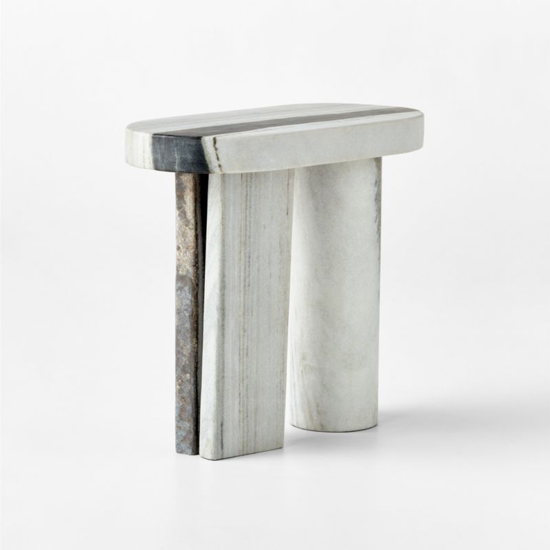 Livello White Marble Side Table - image 8 of 10