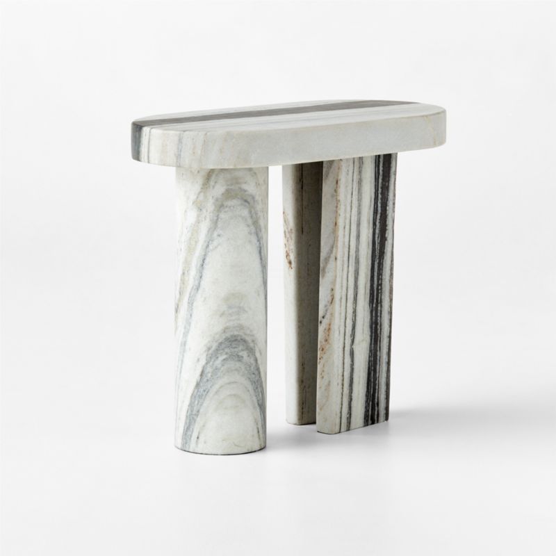 Livello White Marble Side Table - image 6 of 10