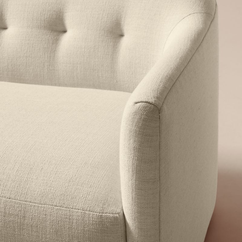 Lincoln 90.5" Curved Ivory Performance Linen Sofa by Kara Mann - image 4 of 7