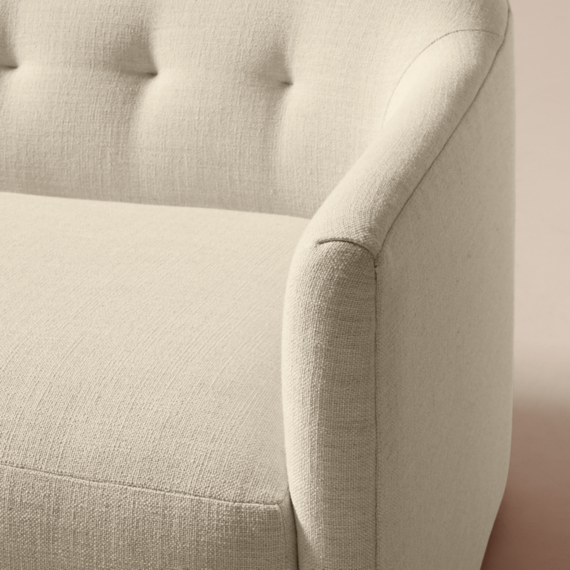 Lincoln 90.5" Curved Ivory Performance Linen Sofa by Kara Mann - image 5 of 8