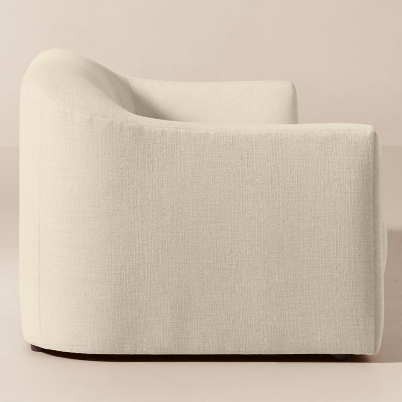 Lincoln 90.5" Curved Ivory Performance Linen Sofa by Kara Mann - image 2 of 7