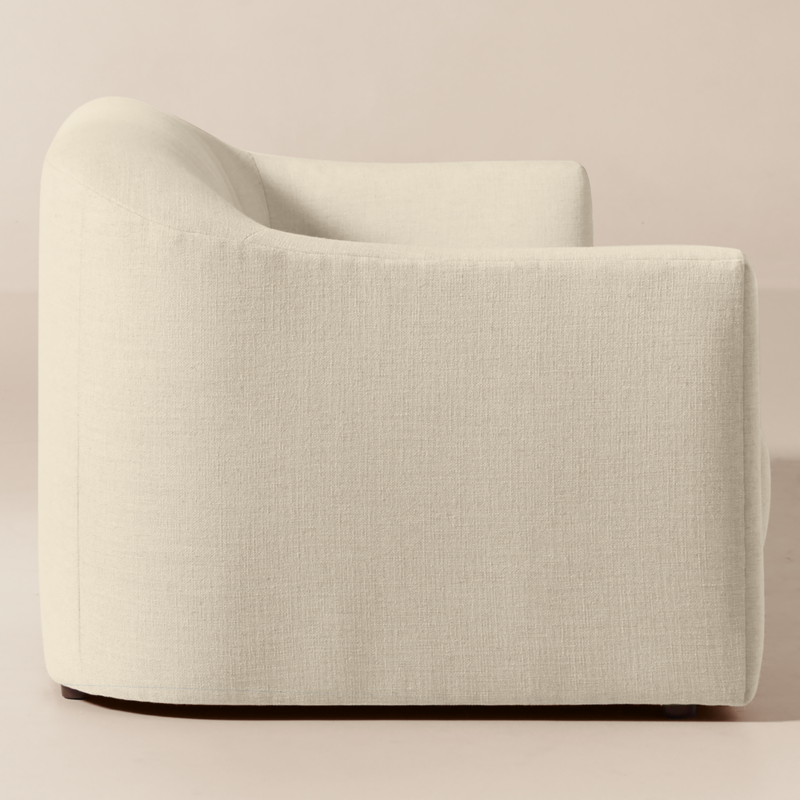 Lincoln 90.5" Curved Ivory Performance Linen Sofa by Kara Mann - image 3 of 8