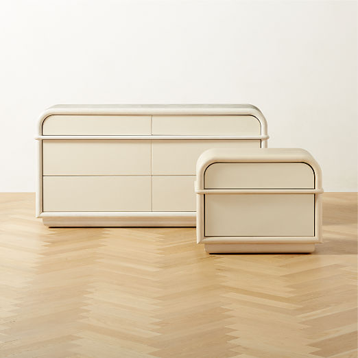 Lobos 6-Drawer White Wood Dresser