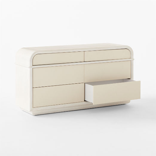 Lobos 6-Drawer White Wood Dresser