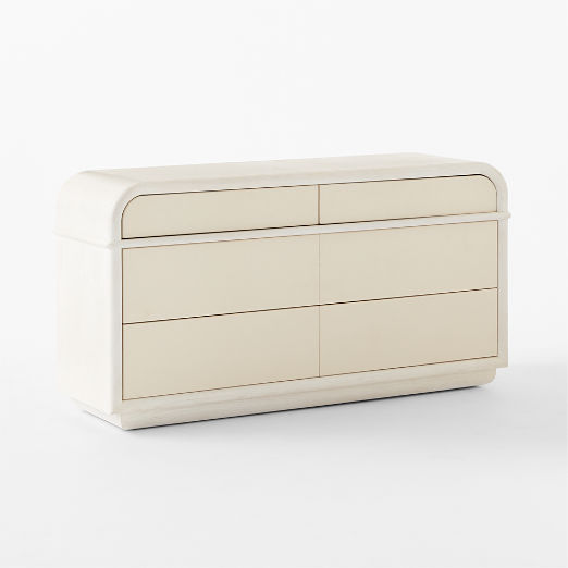 Lobos 6-Drawer White Wood Dresser