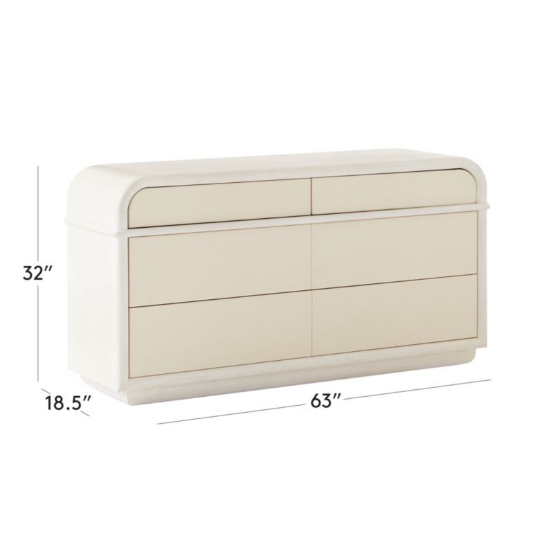 View Lobos 6-Drawer White Wood Dresser - image 3 of 9