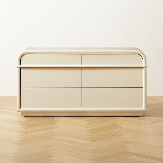 Lobos 6-Drawer White Wood Dresser