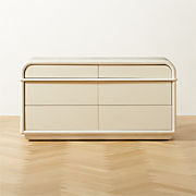 Lobos 6-Drawer White Wood Dresser