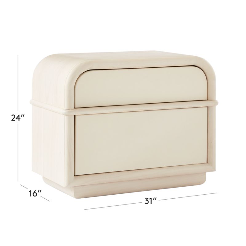 View Lobos 2-Drawer White Wood Nightstand - image 3 of 9