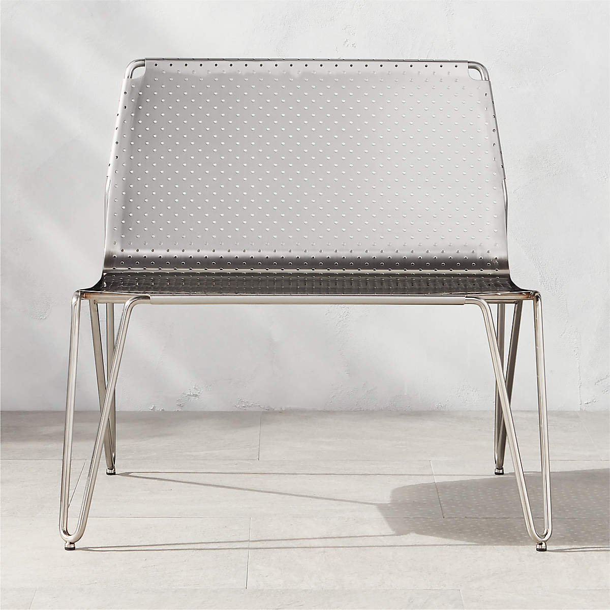 Loch Stainless Steel Outdoor Patio Lounge Chair + Reviews CB2