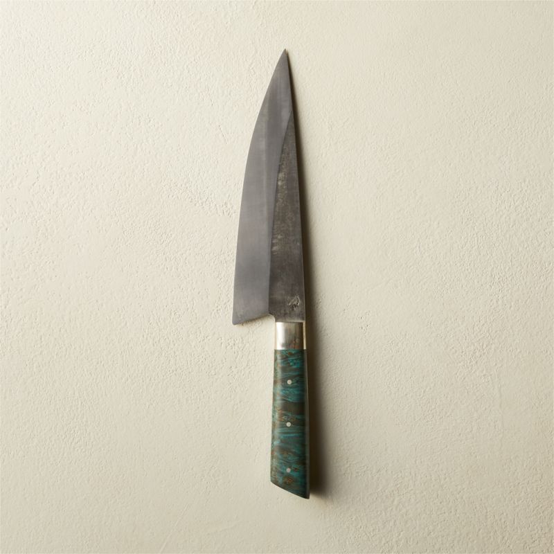 View Lockjaw Blue-Green Burl Wood Chef's Knife details