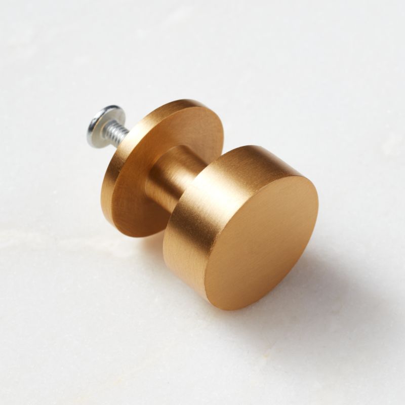 Logan Round 1" Brushed Brass Knob - image 4 of 8